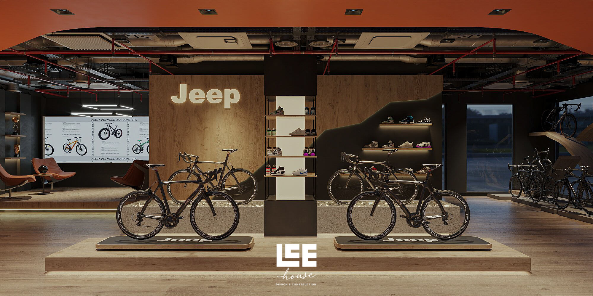 Thiết kế nội thất Showroom Jeep Bicycle