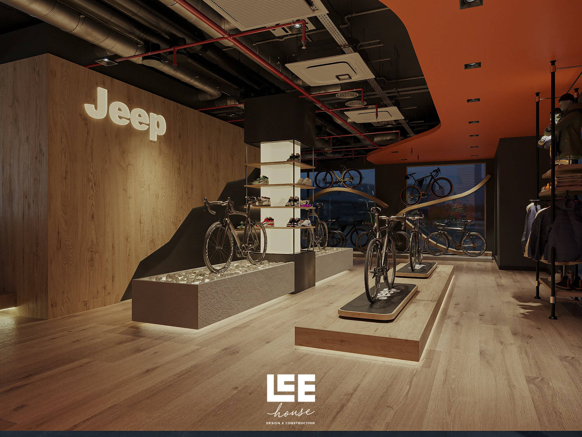 Thiết kế nội thất Showroom Jeep Bicycle