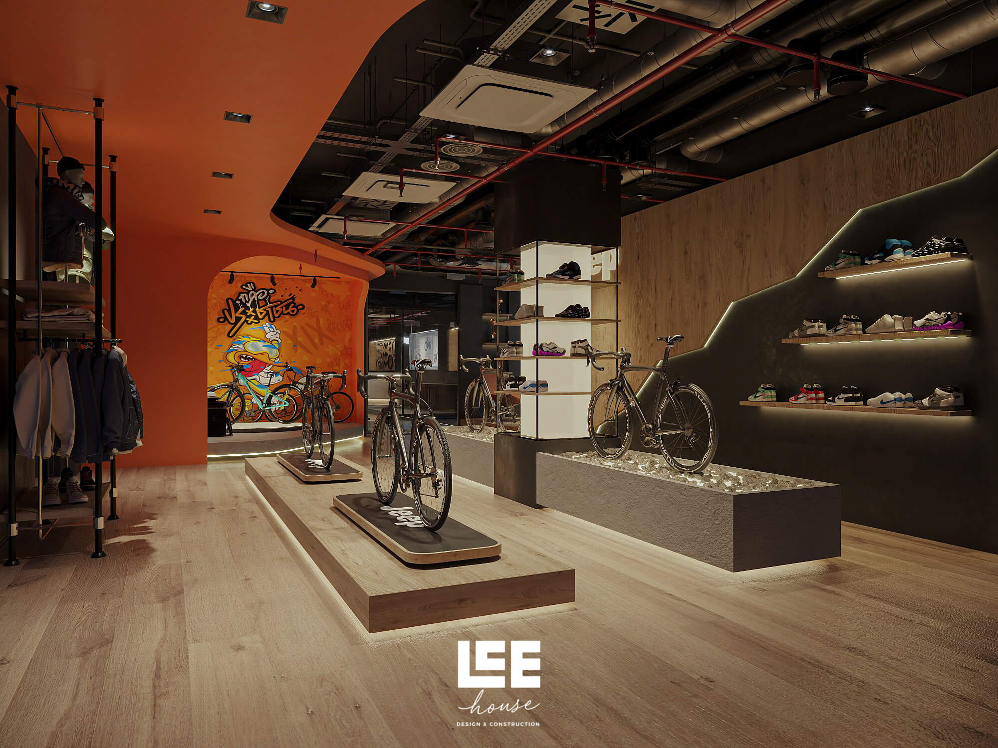 Thiết kế nội thất Showroom Jeep Bicycle