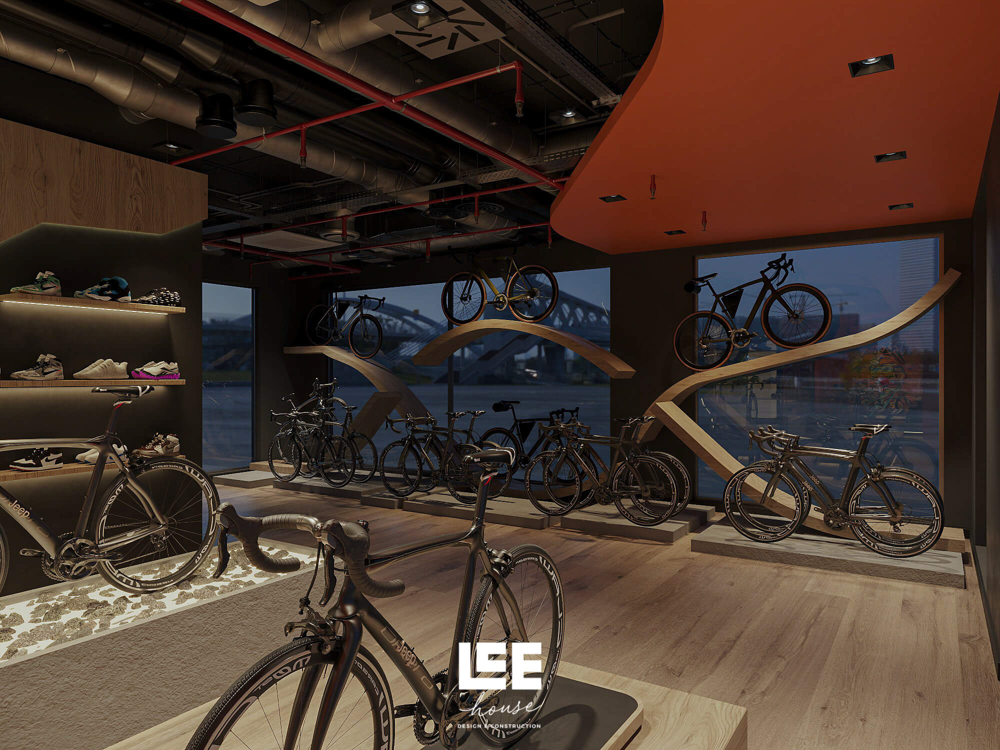 Thiết kế nội thất Showroom Jeep Bicycle